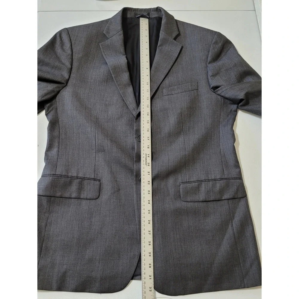 Tommy Hilfiger Blazer Jacket Mens 41R Gray 100% Wool Notch Lapel Single Breasted